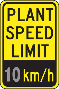 Speed Limit Sign: Plant Speed Limit _ km/h 5 km/h 18" x 12" Engineer-Grade Prismatic 1/Each - FRR4785RA