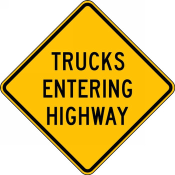 Lane Guidance Sign: Trucks Entering Highway 24" x 24" High Intensity Prismatic 1/Each - FRW420HP