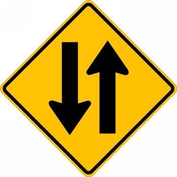Lane Guidance Sign: Two-Way Traffic (Symbol) 30" x 30" DG High Prism 1/Each - FRW661DP