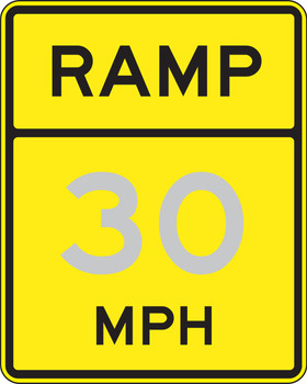 Speed Limit Sign: Ramp - _ MPH 25 MPH 30" x 24" DG High Prism 1/Each - FRW74025DP