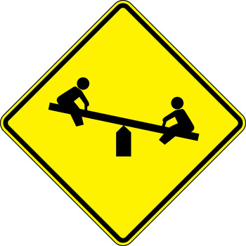 Fluorescent Yellow-Green Sign: Playground 30" x 30" 1/Each - FRW745