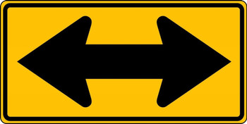 Direction Sign: Two-Direction Large Arrow 18" x 36" DG High Prism 1/Each - FRW852DP
