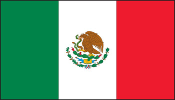 Hard Hat/Helmet Stickers: Mexican Flag 1" x 1 3/4" - LHTL694