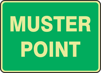 Glow-In-The-Dark Safety Sign: Muster Point 14" x 20" Lumi-Glow Flex 1/Each - MFEX931GF