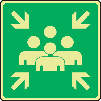 Glow-In-The-Dark Safety Sign: (Muster Point) 18" x 18" Lumi-Glow Flex 1/Each - MFEX937GF