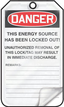 OSHA Danger Self Laminating Safety Tag: Do Not Operate Locked Out Self-Laminating RP-Plastic 5/Pack - MLT611LPM
