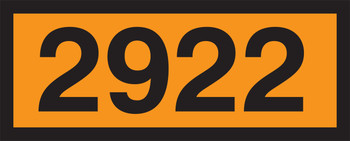 Orange 4-Digit Panel: 2922 (Corrosive Liquid, Toxic) 6.3" x 15.7" Magnetic Vinyl 10/Pack - MPR621MG