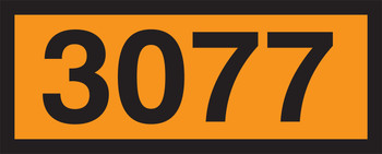 Orange 4-Digit Panel: 3077 (Hazardous Waste, Solid) 6.3" x 15.7" Magnetic Vinyl 10/Pack - MPR623MG