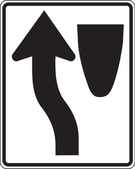Lane Guidance Sign: Keep Left (Symbol) 30" x 24" High Intensity Prismatic 1/Each - MR48HP