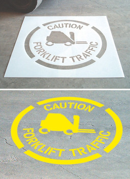 Floor Marking Stencil: Hearing Protection Required Beyond This Point 24" x 24" 1/Each - PMS240
