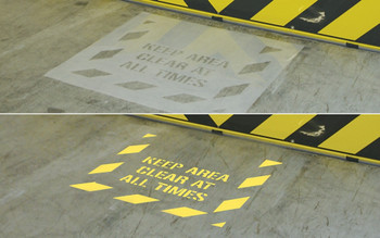 Keep Area Clear Stencil: Fire Extinguisher - Keep Area Clear At All Times 44" X 40" 1/Each - PMS325