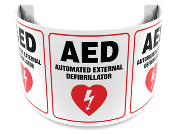 180D Projection Sign: AED Automated External Defibrillator English Panel Size: 12" 1/Each - PSJ343