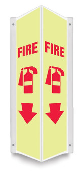 Projection Sign: Fire Extinguisher 3D 24" x 4" Panel .100 PETG Lumi-Glow Plastic 1/Each - PSP322