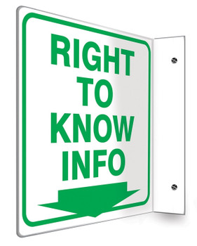 Projection Sign: Right To Know Info 3D (6" x 5" Panel) 1/Each - PSP371