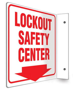 Projection Sign: Lockout Safety Center 90D (8" x 8" Panel) 1/Each - PSP430