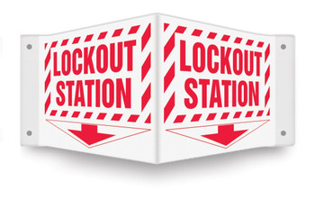 3D Projection Sign: Lockout Station 90D (8" x 12" Panel) 1/Each - PSP431