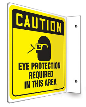 OSHA Caution Projection Sign: Eye Protection Required In This Area 90D (8" x 8" Panel) 1/Each - PSP471