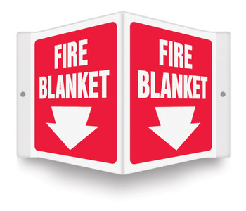 Projection Sign: Fire Blanket (Large Down Arrow) 90D (8" x 8" Panel) 1/Each - PSP705