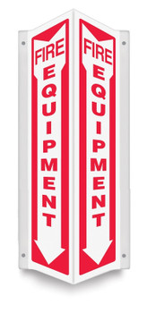 Projection Sign: Fire Equipment (Down Arrow) 90D 24" x 4" Panel 1/Each - PSP742