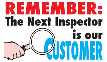 Wall-Wrap Wall Graphics: Remember - The Next Inspector Is Our Customer 28" x 48" Heavy-Duty Material 1/Each - PWG223
