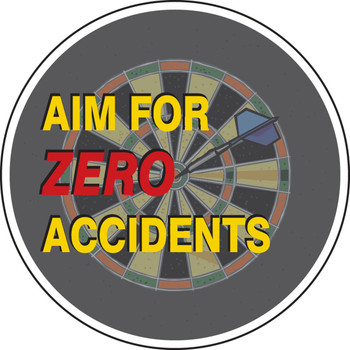 Wall-Wrap Wall Graphics: Aim For Zero Accidents 20" Heavy-Duty Material 1/Each - PWG238