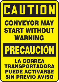 Spanish Bilingual Safety Sign 14" x 10" Adhesive Vinyl 1/Each - SBMEQM739VS
