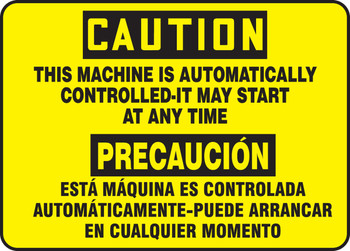 Spanish Bilingual Safety Sign 10" x 14" Adhesive Vinyl 1/Each - SBMEQT602MVS