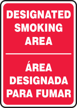 Bilingual Safety Sign: Designated Smoking Area 14" x 10" Accu-Shield 1/Each - SBMSMK403XP