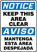 BILINGUAL SAFETY SIGN - SPANISH 14" x 10" Adhesive Vinyl 1/Each - SBMVHR847VS