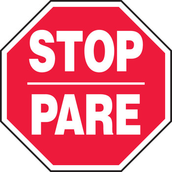 Bilingual Safety Sign: Stop 18" Octagon Adhesive Dura-Vinyl 1/Each - SBMVTR505XV
