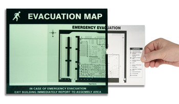 Emergency Evacuation Signs Map Holders: In Case Of Emergency 8 1/2" x 11" Spanish Glow 1/Each - SHDTA202