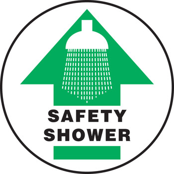 Slip-Gard Floor Sign: Safety Shower (Graphic And Arrow) 17" - Spanish Slip-Gard 1/Each - SHMFS1617