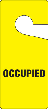 Door Knob Safety Tag: Occupied 9" x 4" 10/Pack - TAD861