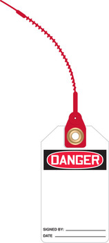 Loop 'n Lock OSHA Danger Safety Tag: Do Not Remove This Tag 5 ¾ x 3 ¼ with 8 strap - TAK615