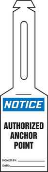 Loop 'n Strap OSHA Notice Safety Tag: Authorized Anchor Point - TAL340