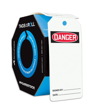 OSHA Danger Tags By-The-Roll: Blank PF-Cardstock - TAR412