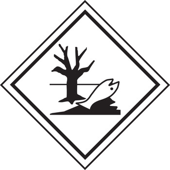 TDG Shipping Labels: Marine Pollutant Mark 100mm x 100mm (4" x 4") Adhesive Poly 250/Roll - TCL984EV2
