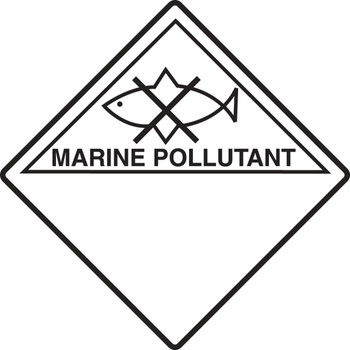 TDG Label  Marine Pollutant 100mm x 100mm (4" x 4") Adhesive Poly 500/Roll - TCL986EV5