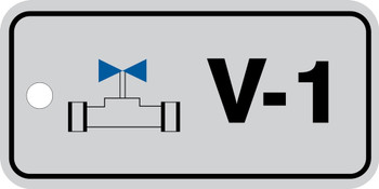 Energy Source Identification Tags: Standard Tags - Valve Number: 4 Adhesive Dura-Vinyl 1/Each - TDJ404XVE