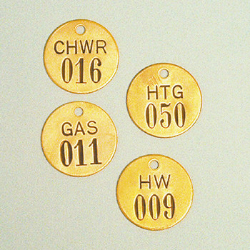 Valve Identification Numbered Brass Tags Series: 26-50 Utility Code: Plumbing 1/Pack - TDN688