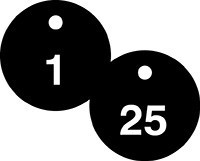 Perma-Black Aluminum Numbered Tags Series: 26-50 1 1/2" 25/Pack - TEA122