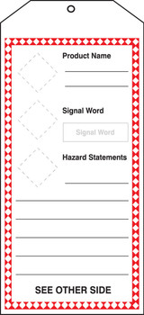 Safety Tag: GHS Jumbo Tags RP-Plastic 5/Pack - THS405PTM