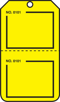 Safety Tag: Blank Numbered - Perforated Yellow PF-Cardstock 5/Pack - TPP224CTM