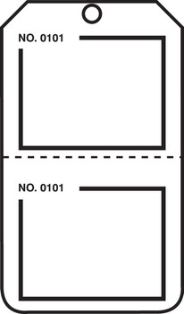 Blank Numbered Perforated Tags White RP-Plastic 5/Pack - TPP226PTM