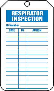 Mini Record Tags: Respirator Inspection 4 1/4" x 2 1/8" PF-Cardstock 25/Pack - TRM107CTP