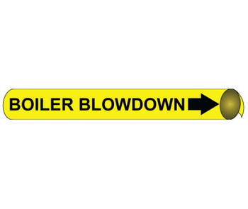 Pipemarker Precoiled - Boiler Blowdown B/Y - Fits 2 1/2"-3 1/4" Pipe - C4007