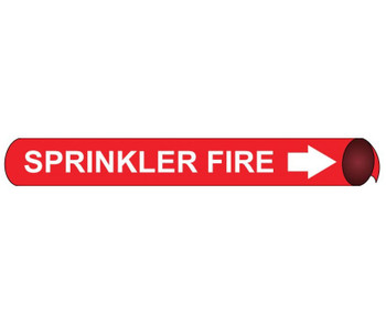 Pipemarker Precoiled - Sprinkler Fire W/R - Fits 2 1/2"-3 1/4" Pipe - C4095