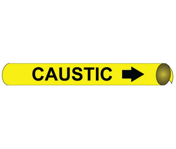 Pipemarker Precoiled - Caustic B/Y - Fits 3 3/8"-4 1/2" Pipe - D4012