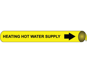 Pipemarker Precoiled - Heating Hot Water Supply B/Y - Fits 3 3/8"-4 1/2" Pipe - D4052