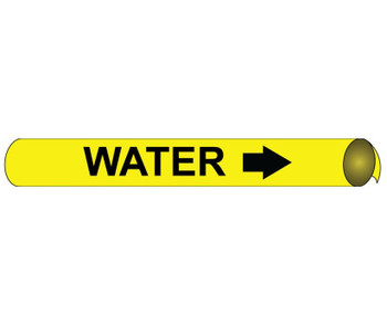 Pipemarker Precoiled - Water B/Y - Fits 3 3/8"-4 1/2" Pipe - D4114